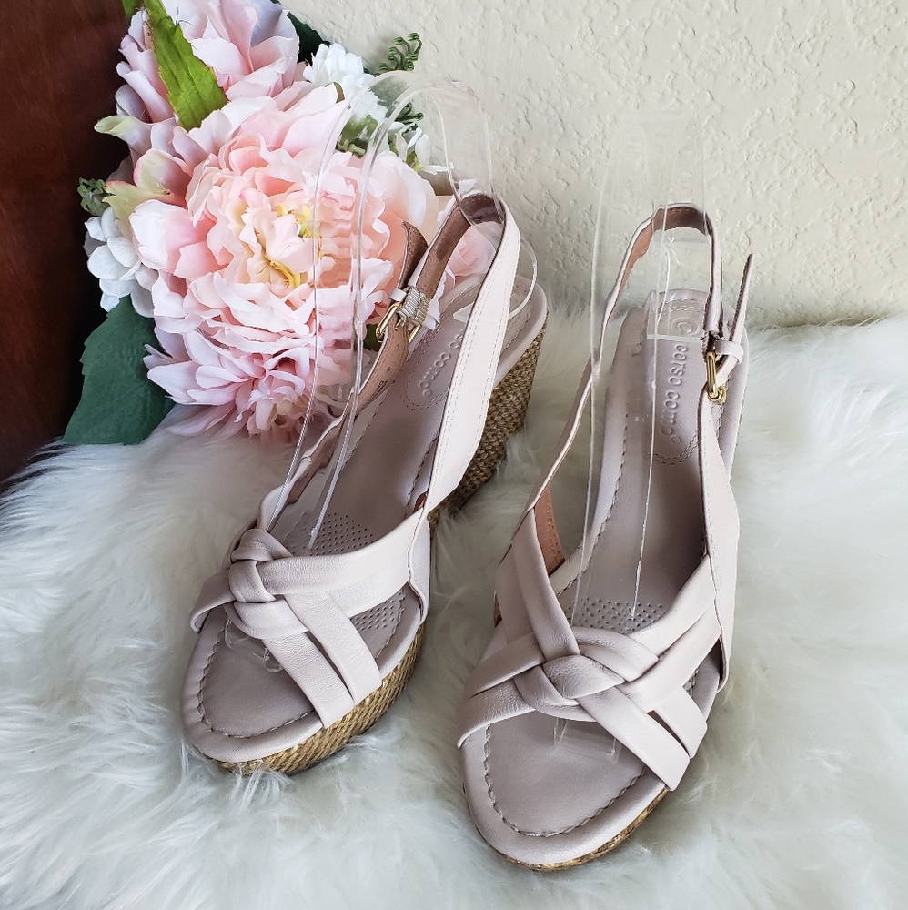 Corso Como Blush Pink Wedge Heels